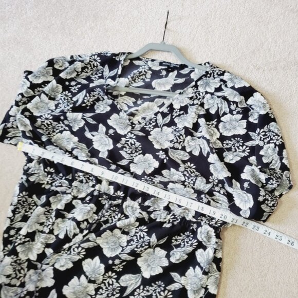 Mario Serrani Italy Floral Boho Tie Waist V Neck Beach Dress L - Picture 5 of 8